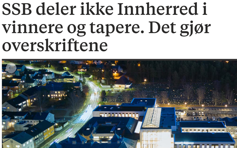 SSB deler ikke Innherred i vinnere og tapere. Det gjør overskriftene