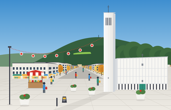 Steinkjer-sentrum-illustrasjon