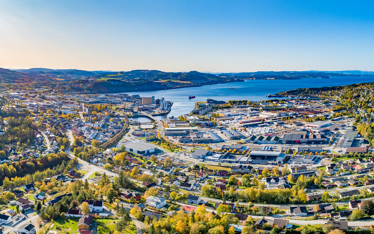 Oversiktsbilde Steinkjer Sentrum